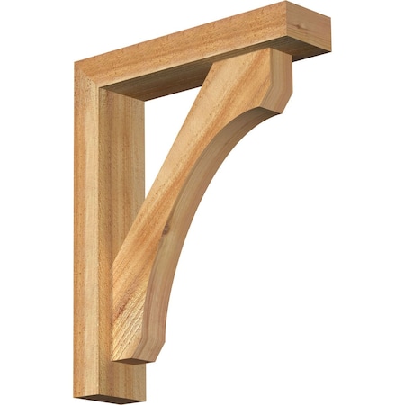 Ekena Millwork Legacy Block Rough Sawn Bracket w/ Offset Brace, Western Red Cedar, 4"W x 16"D x 20"H BKT0402X16X20LEC05RWR